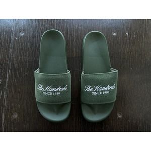 The Hundreds Rich Logo Slides Forest Green Men’s Size 12 NEW